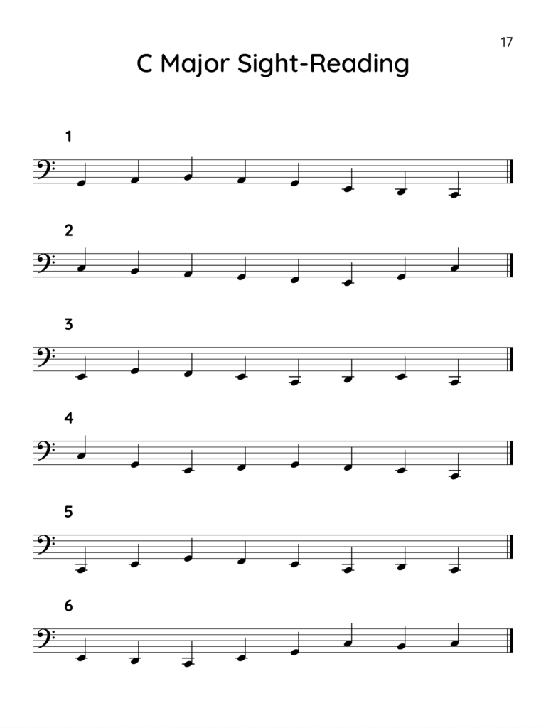 sample page 4, C Major sight-reading